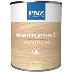 PNZ Arbeitsplatten-Öl evolution für Innen | Nachhaltig hergestellt mit regionalen Rohstoffen | besonders strapazierfähig | für Küchenholz, Arbeitsplatten, Schneidebretter - Farblos / 2.5L