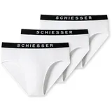 SCHIESSER Herren 3 PACK Slips Bio Baumwolle Multipack - 95/5 Organic Cotton Webgummibund mit kontraststarken SCHIESSER-Logo, Weiß