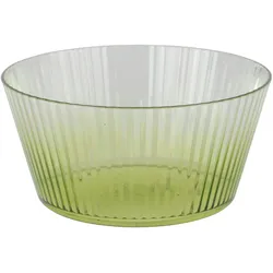 Decoris Schale 15x7cm Kunststoff - Servierschale mit Rillen Schüssel Dessertschale Eisschale Müslischale Salatschale Obstschale Dekoschale Transparent Grün