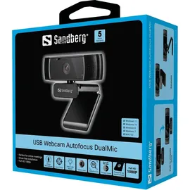 Sandberg USB Webcam Autofocus DualMic Schwarz