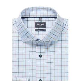 Olymp Businesshemd OLYMP "OLYMP Luxor, modern fit, Royal Kent", Herren, Gr. 45, Normaler Arm, marine, 100% Baumwolle, Hemden