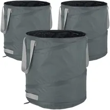 Relaxdays Gartensack, mit 3 Griffen, UV-beständig, wasserdicht, grau
