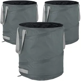 Relaxdays Gartensack, mit 3 Griffen, UV-beständig, wasserdicht, grau