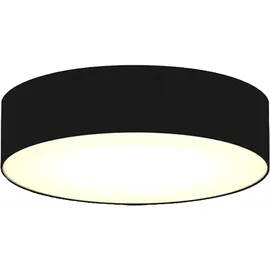 smartwares runde Deckenleuchte mit LED Stoffschirm Schwarz Ø 60cm