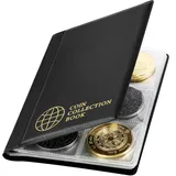 Vicloon Münzen Sammelalbum 60 Taschen, 2 Euro Universal Premium Münzalbum 4.5 * 4.5 CM, Münzen Aufbewahrung Album, Transparent Sammler Münzalbum für Münzen, Briefmarken, Medaillen, Abzeichen