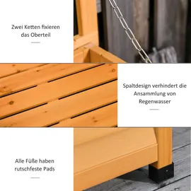 Outsunny Gartenbox, Kissenbox, Aufbewahrungsbox, Aufbewahrungsbox, Gartentruhe mit Stauraum gelb