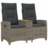 vidaXL Liegebank mit Tisch 126 x 65 x 112 cm Grau/Dunkelgrau