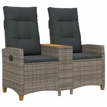 vidaXL Liegebank mit Tisch 126 x 65 x 112 cm Grau/Dunkelgrau