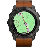 51 mm schwarz/carbongrau Titan mit Lederarmband