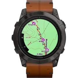 Garmin Epix Pro (Gen 2) Sapphire 51 mm schwarz/carbongrau Titan mit Lederarmband