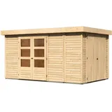 Karibu Retola 6 3,73 x 2,42 m natur inkl. Anbauschrank