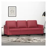 vidaXL 3-Sitzer-Sofa Weinrot 180 cm Kunstleder