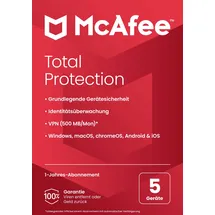 McAfee Total Protection 2025 ESD 5 Geräte 12 Monate DE Win Android iOS