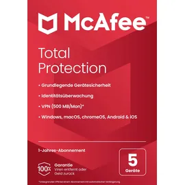McAfee Total Protection 2025 ESD 5 Geräte 12 Monate DE Win Android iOS