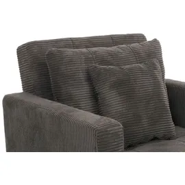 MCW Schlafsessel MCW-L90, Klappsessel Gästebett Relaxsessel, Liegefläche 200x100cm Stoff/Textil Cord ~ dunkelgrau