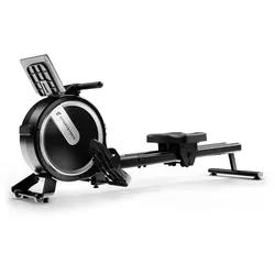 Sportstech Magnet-Rudergerät PROwer, in Schwarz mit 32 Magnet-Widerstandsstufen, Tablethalterung, LED Knob, leise, vertikale Aufbewahrung
