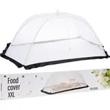 Mojawo XXL Insektenschutz 116x65cm Fliegenhaube Kuchenabdeckung in Weiß