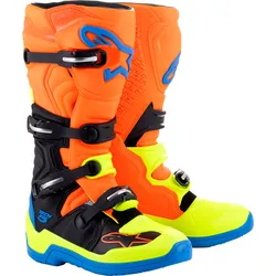 Alpinestars Tech 5 S23, Stiefel - Neon-Orange/Blau/Neon-Gelb - 11 US