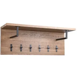 Wandgarderobe Surat Holzoptik Braun Eiche