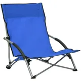 vidaXL Klappbare Strandstühle 2 Stk. Blau Stoff