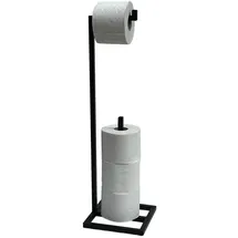 DanDiBo Ambiente DanDiBo Toilettenpapierhalter Stehend Schwarz Metall 96459 Gäste WC Ständer Klopapierhalter Ersatzrollenhalter Papierhalter Rollenhalter