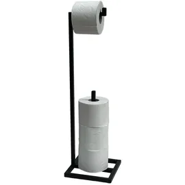 DanDiBo Ambiente DanDiBo Toilettenpapierhalter Stehend Schwarz Metall 96459 Gäste WC Ständer Klopapierhalter Ersatzrollenhalter Papierhalter Rollenhalter