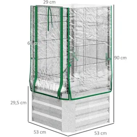 Outsunny Hochbeet 53 x 53 x 90 cm Silber