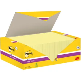 Post-it Super Sticky Notes, Gelb, 76 x 127 mm, 90 Blatt/Block, 24 Blöcke/Packung, Kartonverpackung
