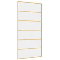 vidaXL Schiebetür Golden 102,5x205 cm ESG-Klarglas und Aluminium