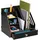 Relaxdays Schreibtisch-Organizer MDF 29,5 x 33 x 24 cm Schwarz