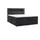 m-punkt Boxspringbett KUBA mit Bettkasten Visco Topper LED 180 x 200 cm Webstoff Inari SCHWARZ