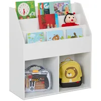 Relaxdays Kinderbücherregal, Weiß, 72x79x30 cm, Kinder- & Jugendzimmer, Kindermöbel, Kinderregale