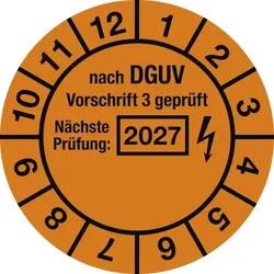 Dreifke® Prüfplakette nach DGUV,Nächste Prüfung, 2027, Folie, Ø 30 mm, 10 Stück/Bogen