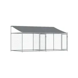 vidaXL Hundezwinger mit Dach und Türen 4x2x2 m Grau