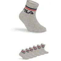 Fila JUNIOR UNISEX QUARTER PLAIN SOCKS 6-Paar Grau 27-30