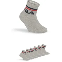 Fila JUNIOR UNISEX QUARTER PLAIN SOCKS 6-Paar Grau 27-30