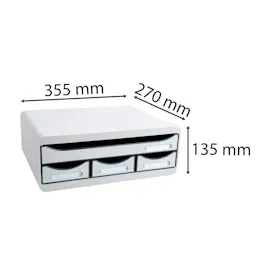 Exacompta Schubladenbox Toolbox 35,5 x 27 x 13,5 cm 4-tlg. grau