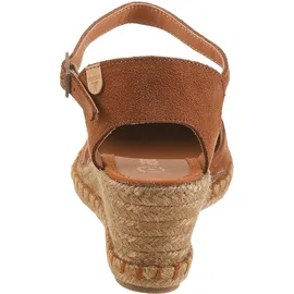 Verbenas Slingpumps VERBENAS, Damen, Gr. 42, mokka, Veloursleder, unifarben, Schuhe Slingpumps, Keilsandalette, Sommerschuh, Urlaubsschuh mit Bastbesatz