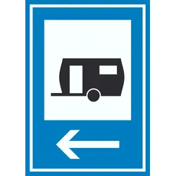 Wohnwagen links Schild A6 (105x148mm)