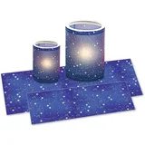 Buntpapierfabrik Ludwig Bähr Laternenzuschnitte Sternenhimmel Transparentpapier 115g/qm 15,5x37cm VE=25 Blatt