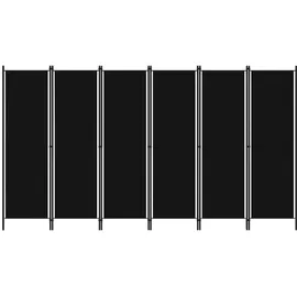 vidaXL 6-tlg. Raumteiler Schwarz 300x180 cm