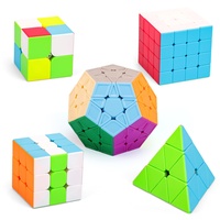 TOYESS Zauberwürfel Stickerless Set, Original Speed Cube 2x2 3x3 4x4 Pyraminx Megaminx Speedcube Puzzle, Kinder und Erwachsene