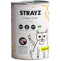 STRAYZ BIO Katze 6 x 400 g - Bio-Ente & Bio-Süßkartoffel