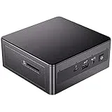 Intel NUC 11 Mini PC Barebone Core i7-1165G74 Kerne 8 Threads Mini Desktop Computer28 W Iris Xe GrafikWindows 10 Pro Desktop Mini ComputerBluetooth 5.2WiFiThunderbolt 3, NUC11PAHi7 Mini PC, Schwarz