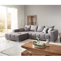 DeLife Eckcouch Mikrofaser 3-Sitzer Grau
