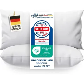 AM Qualitätsmatratzen DormiGood Premium Mikrofaser Kissen 40 x 80 cm Weiß