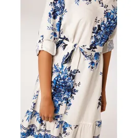 Aniston CASUAL Blusenkleid Blumen Blau/Schwarz/Weiß 46