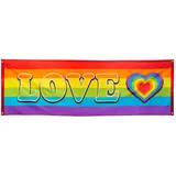 Boland 44727 - Deko-Banner Regenbogen Love, Größe 74 x 220 cm, Dekoration, CSD, Karneval, Mottoparty