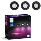 Philips Hue LED-Einbauspot Centura 3er Pack White&Color Ambiance Schwarz Ø 9 cm