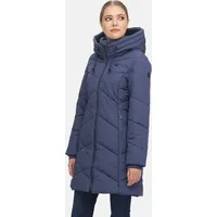 Ragwear NOVISTA Damen Frauen Mantel,Parka,Steppmantel,lange Jacke,Stehkragen,wasserdicht,Blau,M - M